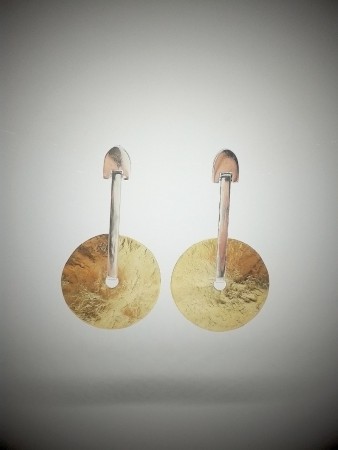 Boucles d'oreilles Disques en argent et or jaune